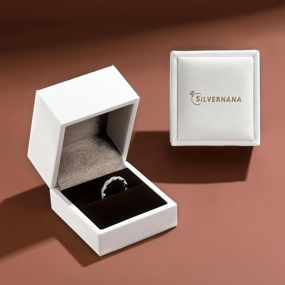 Women Stackable Eternity 925 Sterling Silver Wedding Ring - Picture 6 of 7